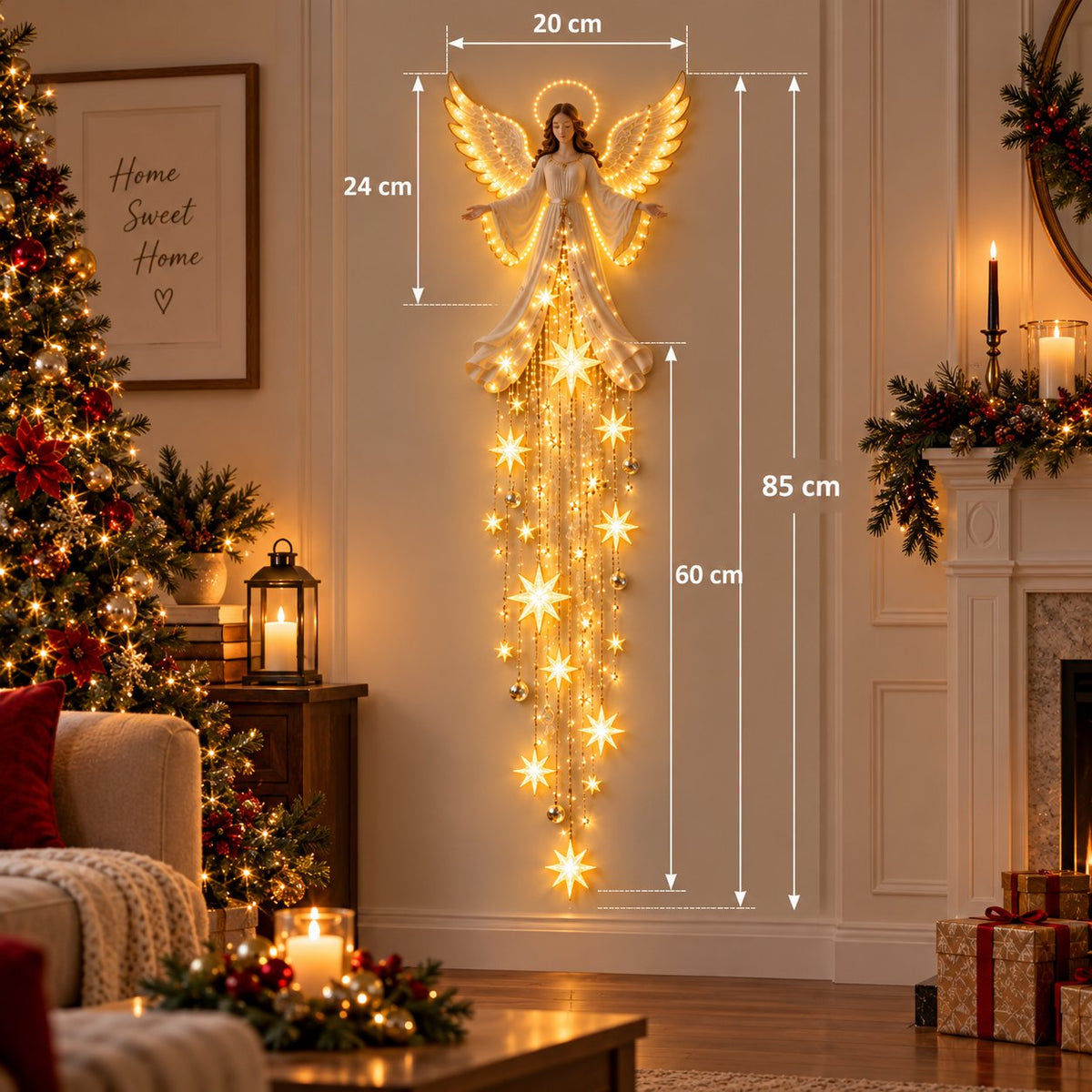 🔥Last Day 49% OFF - Angel Blessing Starfall Wall Light™ – Heavenly Christmas Wall Decor