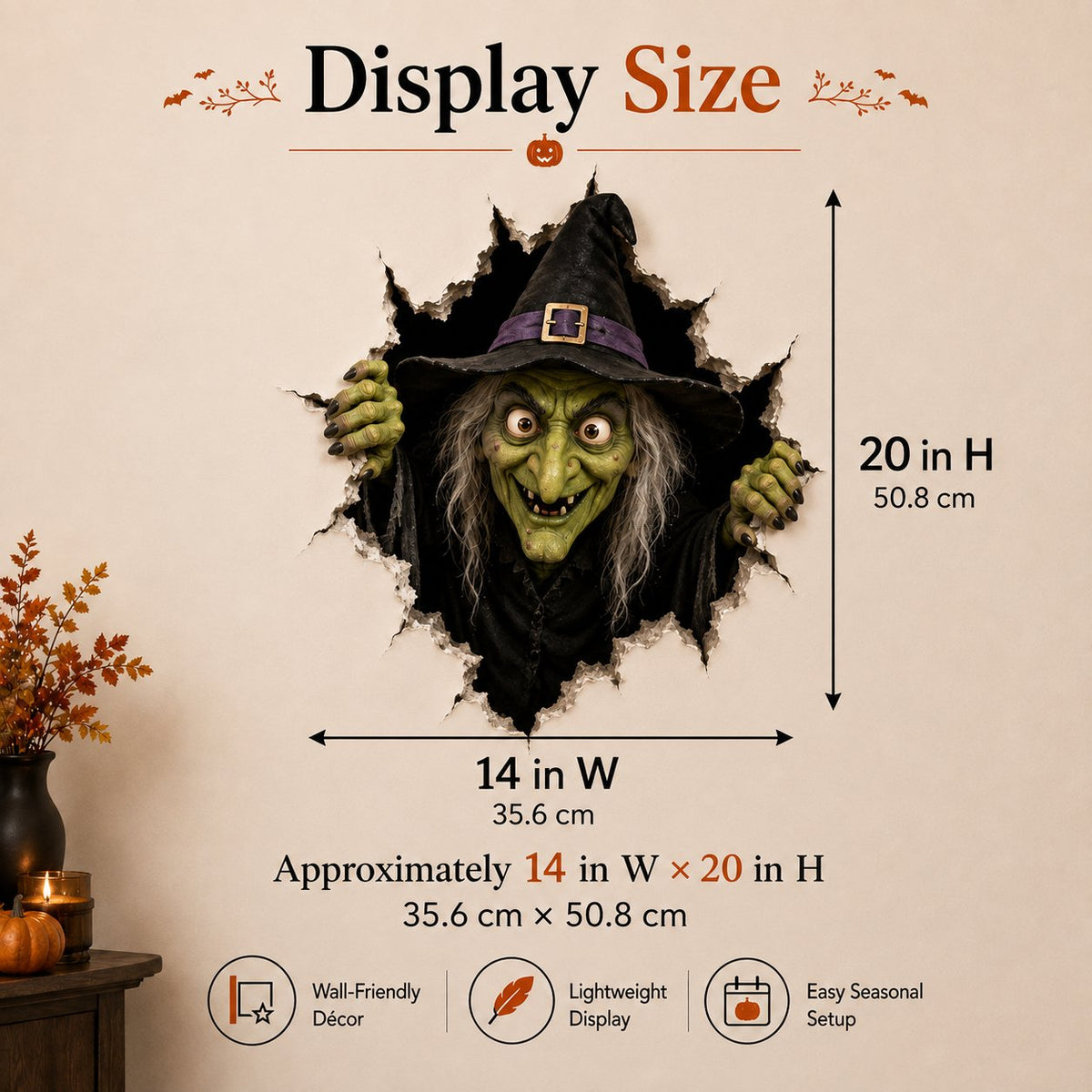 🎃👻Halloween Break-In 3D Wall Decals: Realistic Horror Effect & Spooky Party Decor