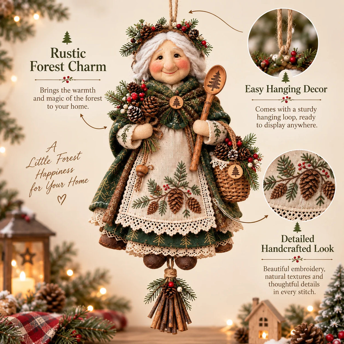 ๐ Handcrafted Lucky Grandma Comfort Doll โ A Heartwarming Keepsake to Ease Worries & Bring Cozy Joy Home ๐งถ