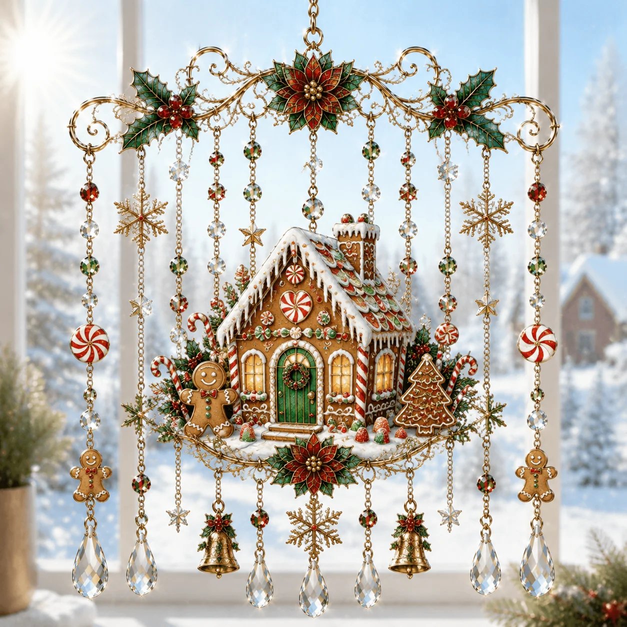 đ„Last Day 49% OFF - Handmade Christmas Stained Glass Window Hanging