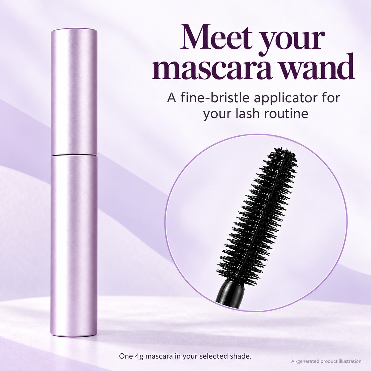 AI-generated mascara brush detail illustration
