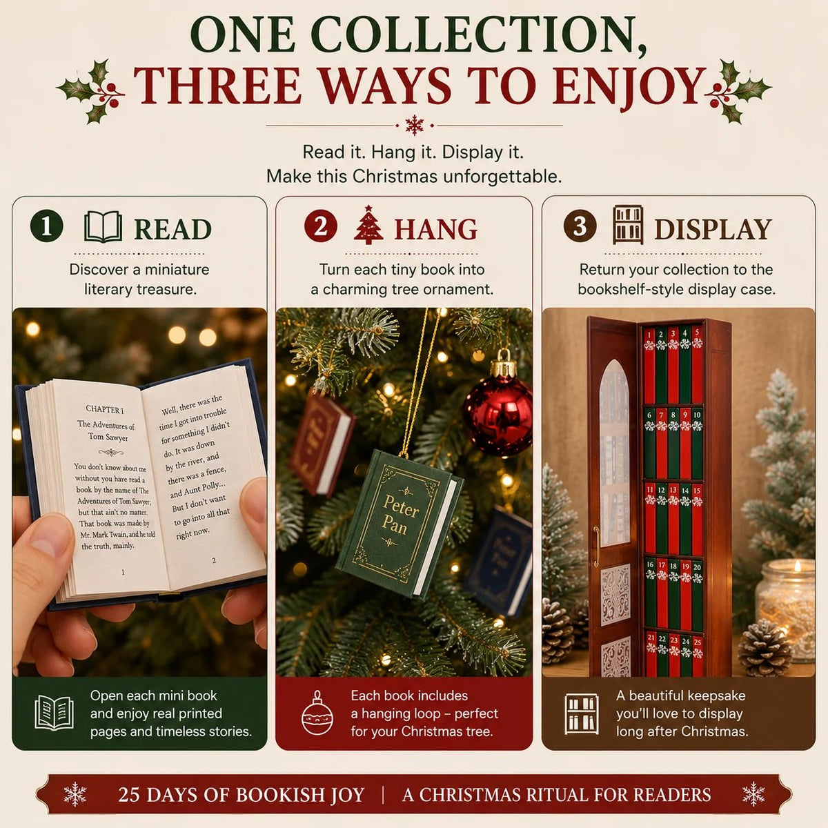 Last Day 50% OFF ✨💥 Mini Book Ornament Advent