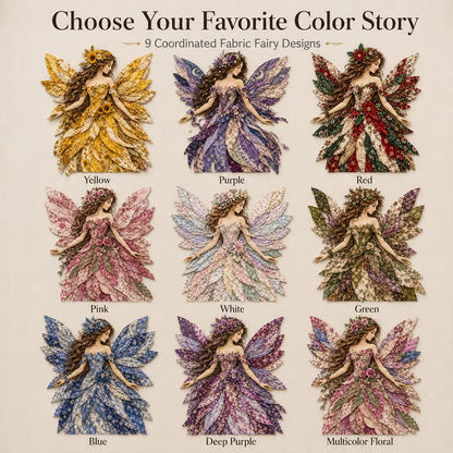 🔥LAST DAY 49% OFF-🧚‍♀️🌸 Premium Fairy Patchwork DIY Kit | High-Quality Layered Fabric with Floral Wings DIY Handmade Fantasy Wall Decor ✨
