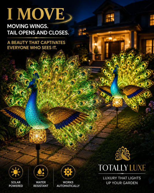Solar Peacock Garden Sculpture