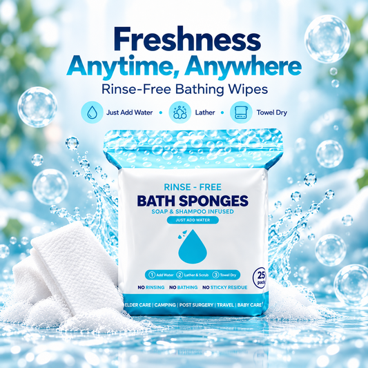 🏆Flash Sale⚡ 50K+  🌈Disposable Rinse-Free Bathing Wipes🧼