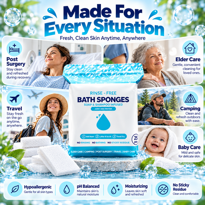 🏆Flash Sale⚡ 50K+  🌈Disposable Rinse-Free Bathing Wipes🧼