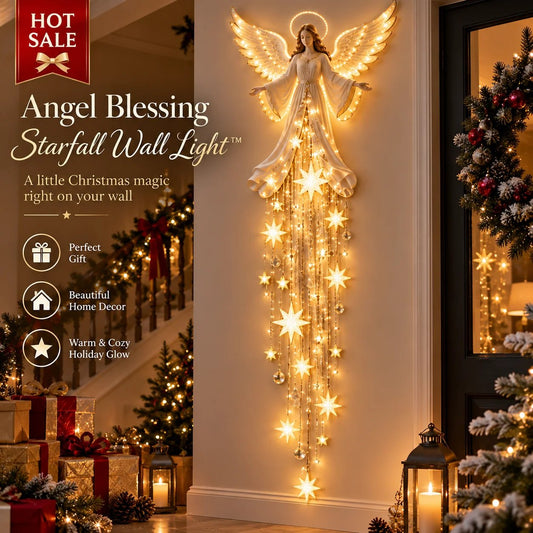 🔥Last Day 49% OFF - Angel Blessing Starfall Wall Light™ – Heavenly Christmas Wall Decor