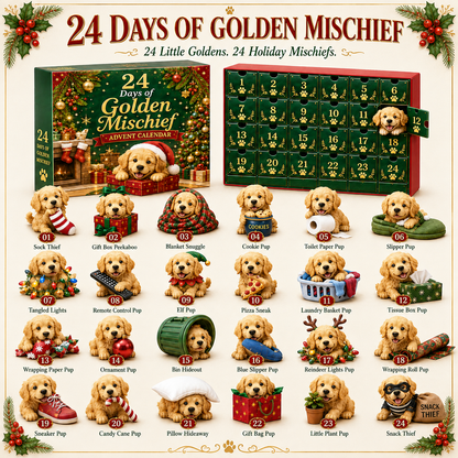 🎄 24 Days of Golden Mischief Advent Calendar – 24 Unique Golden Retriever Collectibles