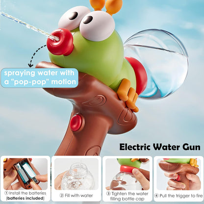 🎉Cute boys and girls playing in the water with ant-shaped electric press water guns, beach water fights, pool fun, and children’s water guns for drifting