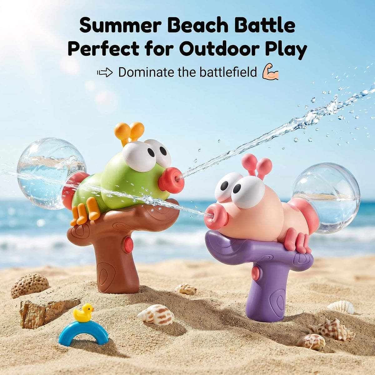 🎉Cute boys and girls playing in the water with ant-shaped electric press water guns, beach water fights, pool fun, and children’s water guns for drifting