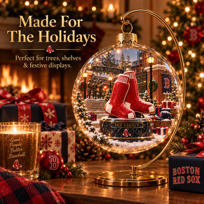 🎄 Go Sox — Light-Up Baseball Diorama Ornament