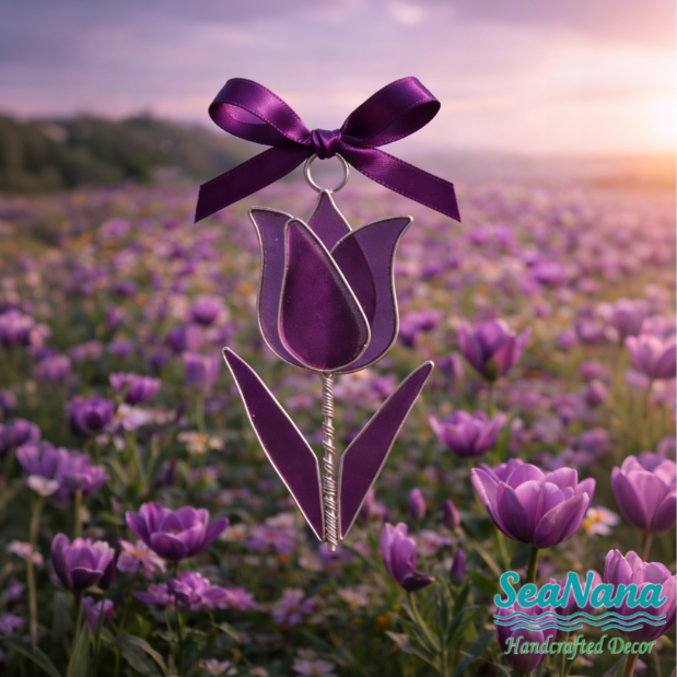💐Handcrafted Sea Glass Flower Sun Catchers