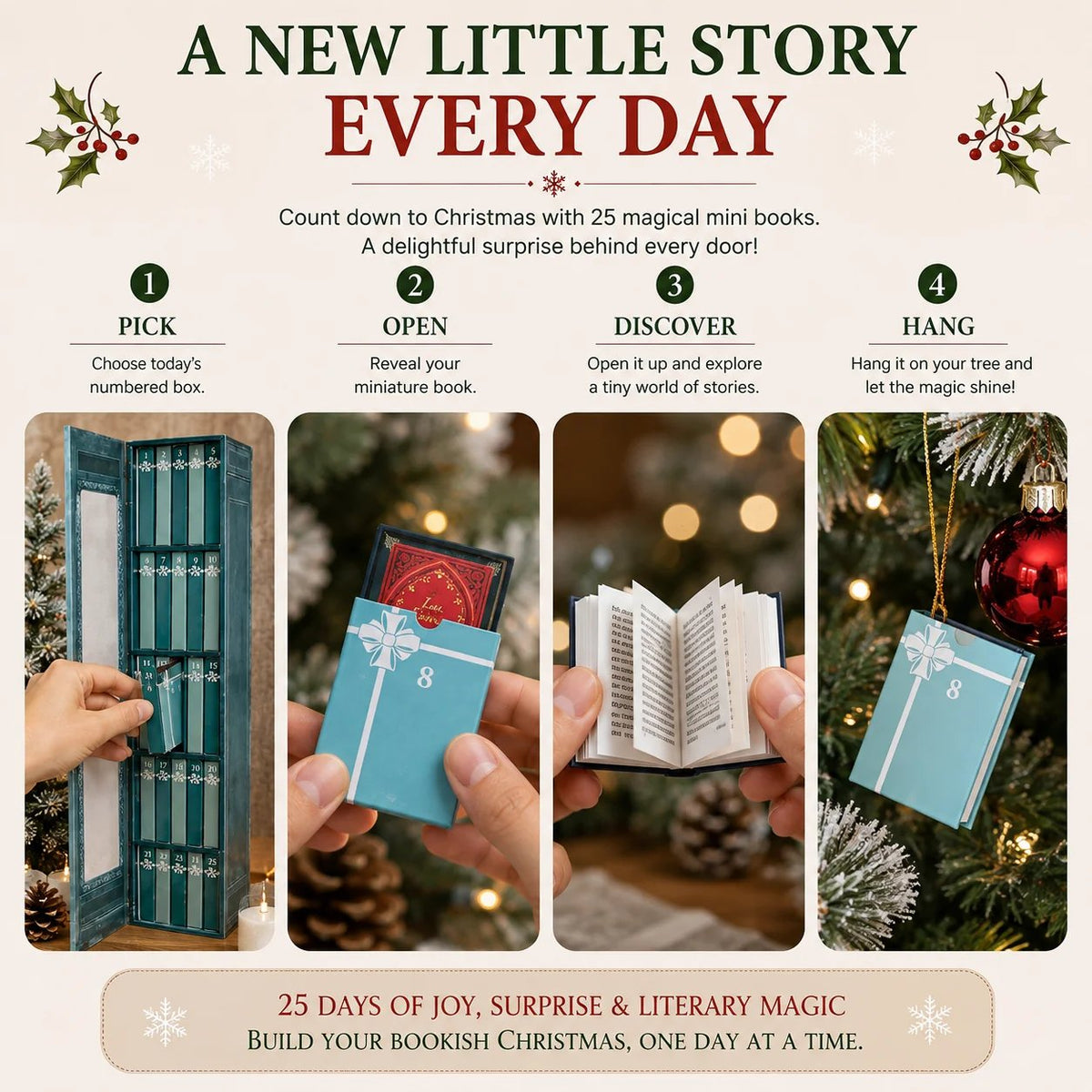 Last Day 50% OFF ✨💥 Mini Book Ornament Advent
