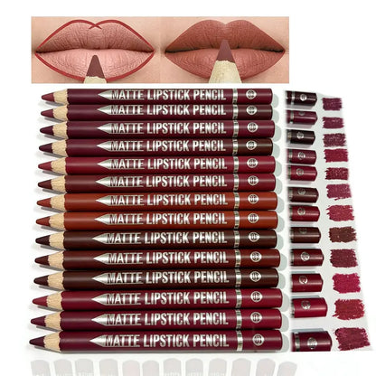 💋 12-Piece Matte Lip Liner Set — Waterproof & Smudge-Proof ✨