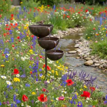 LAST DAY 70%OFF 🌧️ Rain Catcher Self-Filling Bird Bath 🐦 Weatherproof Outdoor Garden Bird Water Bowl