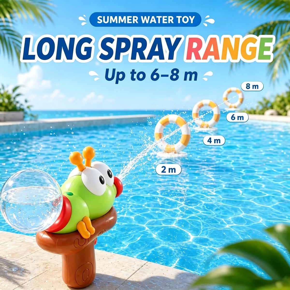 🎉Cute boys and girls playing in the water with ant-shaped electric press water guns, beach water fights, pool fun, and children’s water guns for drifting
