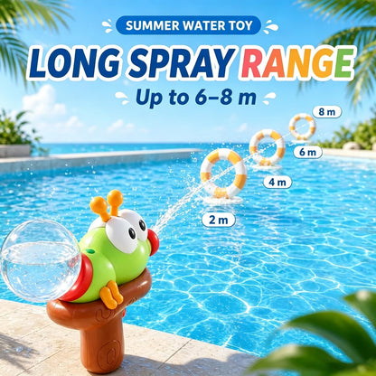 🎉Cute boys and girls playing in the water with ant-shaped electric press water guns, beach water fights, pool fun, and children’s water guns for drifting