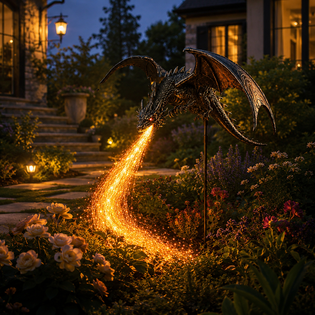 🔥Last Day 50% OFF -Solar Dragon Fire Garden Light