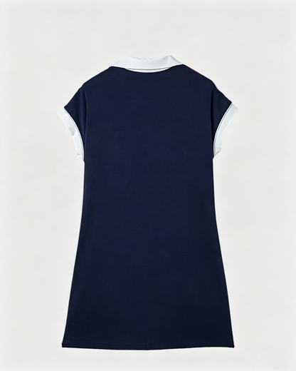 Women's Navy Colorblock Stripe Dress