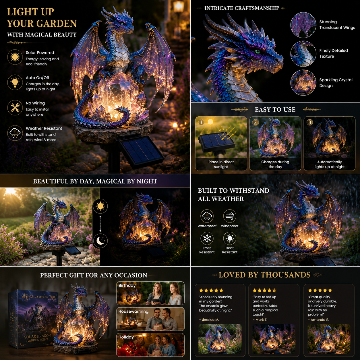 TODAY'S SPECIAL OFFER-50% OFF🔥 SOLAR DRAGON CRYSTAL GARDEN LIGHT