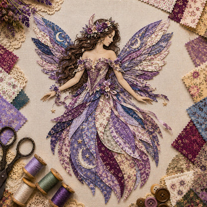 🔥LAST DAY 49% OFF-🧚‍♀️🌸 Premium Fairy Patchwork DIY Kit | High-Quality Layered Fabric with Floral Wings DIY Handmade Fantasy Wall Decor ✨