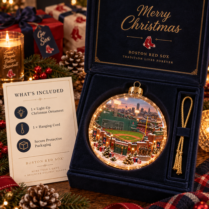 🎄 Go Sox — Light-Up Baseball Diorama Ornament