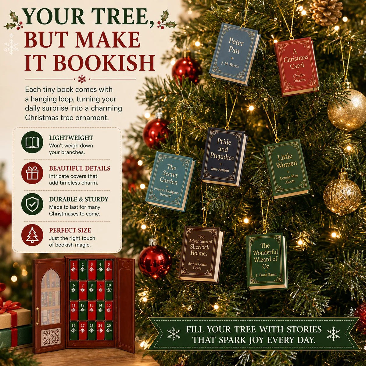 Last Day 50% OFF ✨💥 Mini Book Ornament Advent