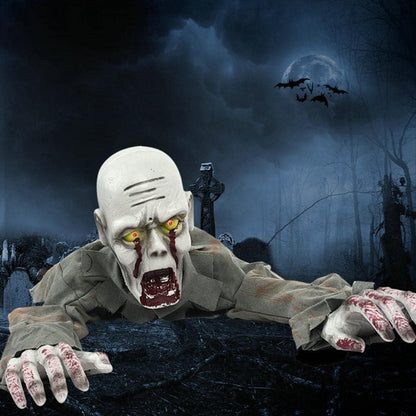 Sound-Activated Crawling Zombie with Glowing Eyes