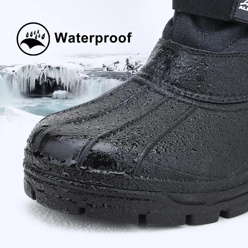 ❄️ Men’s Waterproof Insulated Snow Boots – Warm, Anti-Slip & Easy On/Off