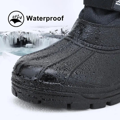 ❄️ Men’s Waterproof Insulated Snow Boots – Warm, Anti-Slip & Easy On/Off