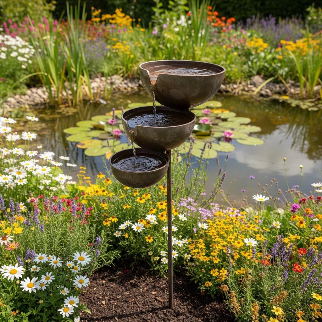 LAST DAY 70%OFF 🌧️ Rain Catcher Self-Filling Bird Bath 🐦 Weatherproof Outdoor Garden Bird Water Bowl