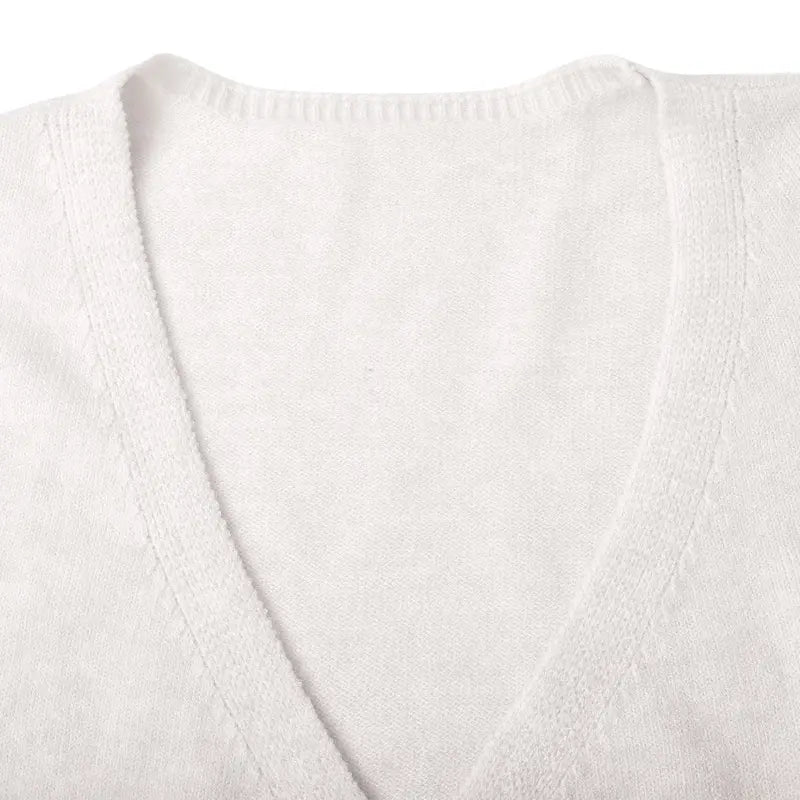 Women’s Cashmere-Soft Belted Wrap Cardigan – V-Neck Lantern-Sleeve Crop Knit