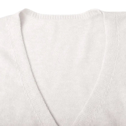 Women’s Cashmere-Soft Belted Wrap Cardigan – V-Neck Lantern-Sleeve Crop Knit