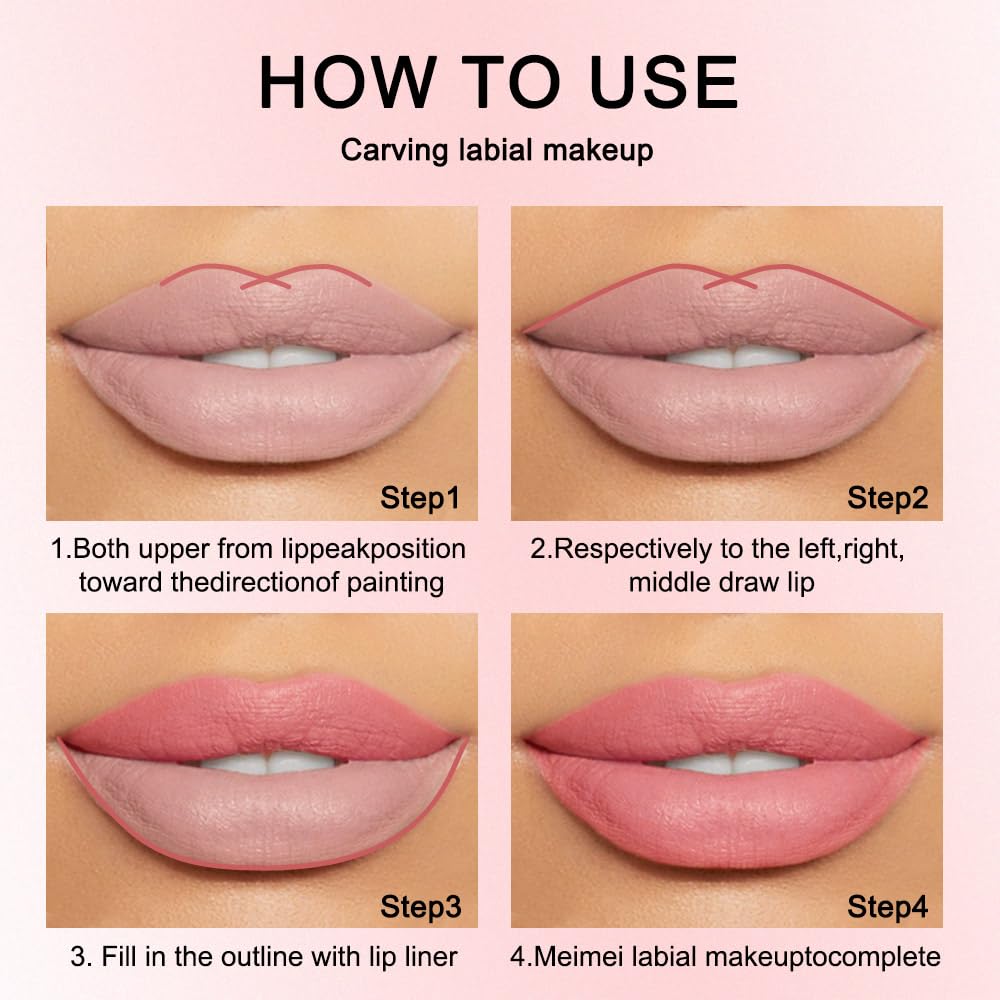 💋 12-Piece Matte Lip Liner Set — Waterproof & Smudge-Proof ✨