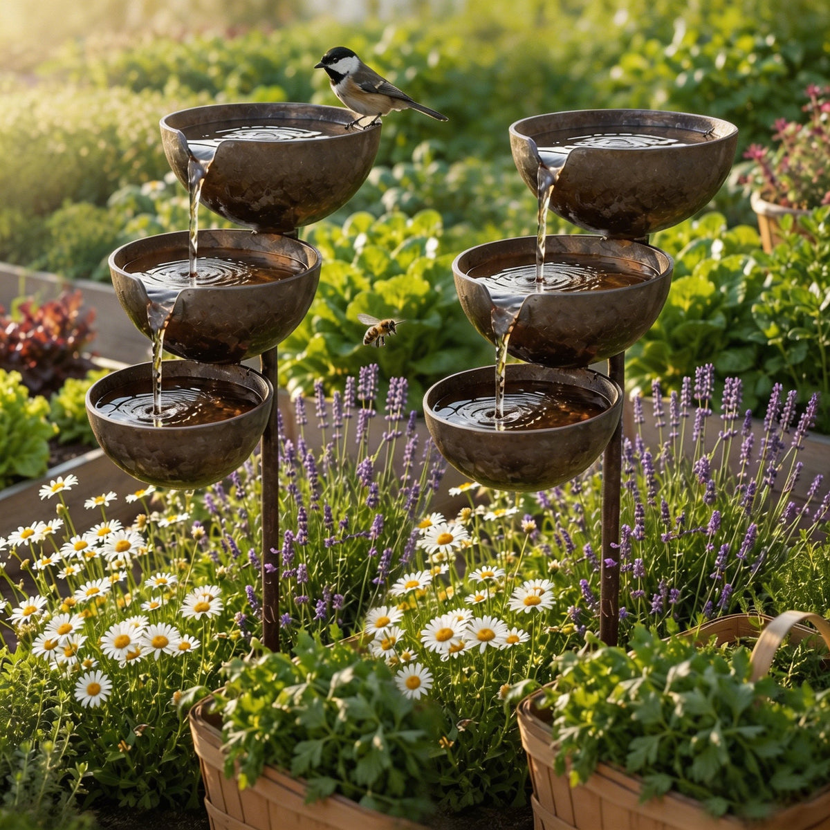 LAST DAY 70%OFF 🌧️ Rain Catcher Self-Filling Bird Bath 🐦 Weatherproof Outdoor Garden Bird Water Bowl