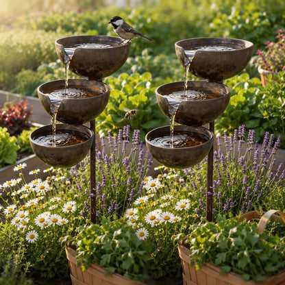 LAST DAY 70%OFF 🌧️ Rain Catcher Self-Filling Bird Bath 🐦 Weatherproof Outdoor Garden Bird Water Bowl