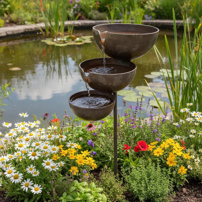 LAST DAY 70%OFF 🌧️ Rain Catcher Self-Filling Bird Bath 🐦 Weatherproof Outdoor Garden Bird Water Bowl