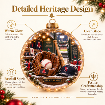 🎄 Go Sox — Light-Up Baseball Diorama Ornament
