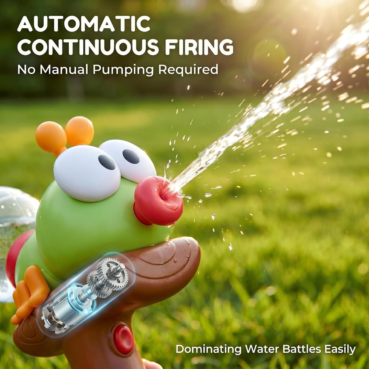 🎉Cute boys and girls playing in the water with ant-shaped electric press water guns, beach water fights, pool fun, and children’s water guns for drifting