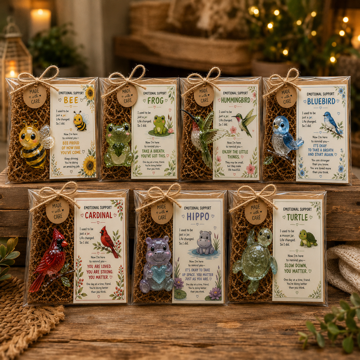 🎁Buy 3, Get 1 Free 💛 Emotional Support Glass Animal Gift – A Little Reminder You Matter.