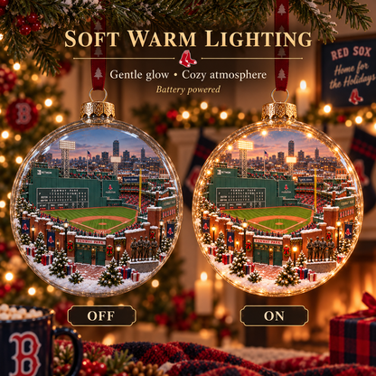 🎄 Go Sox — Light-Up Baseball Diorama Ornament
