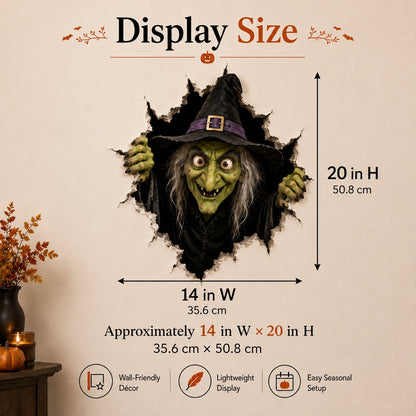 🎃👻Halloween Break-In 3D Wall Decals: Realistic Horror Effect & Spooky Party Decor