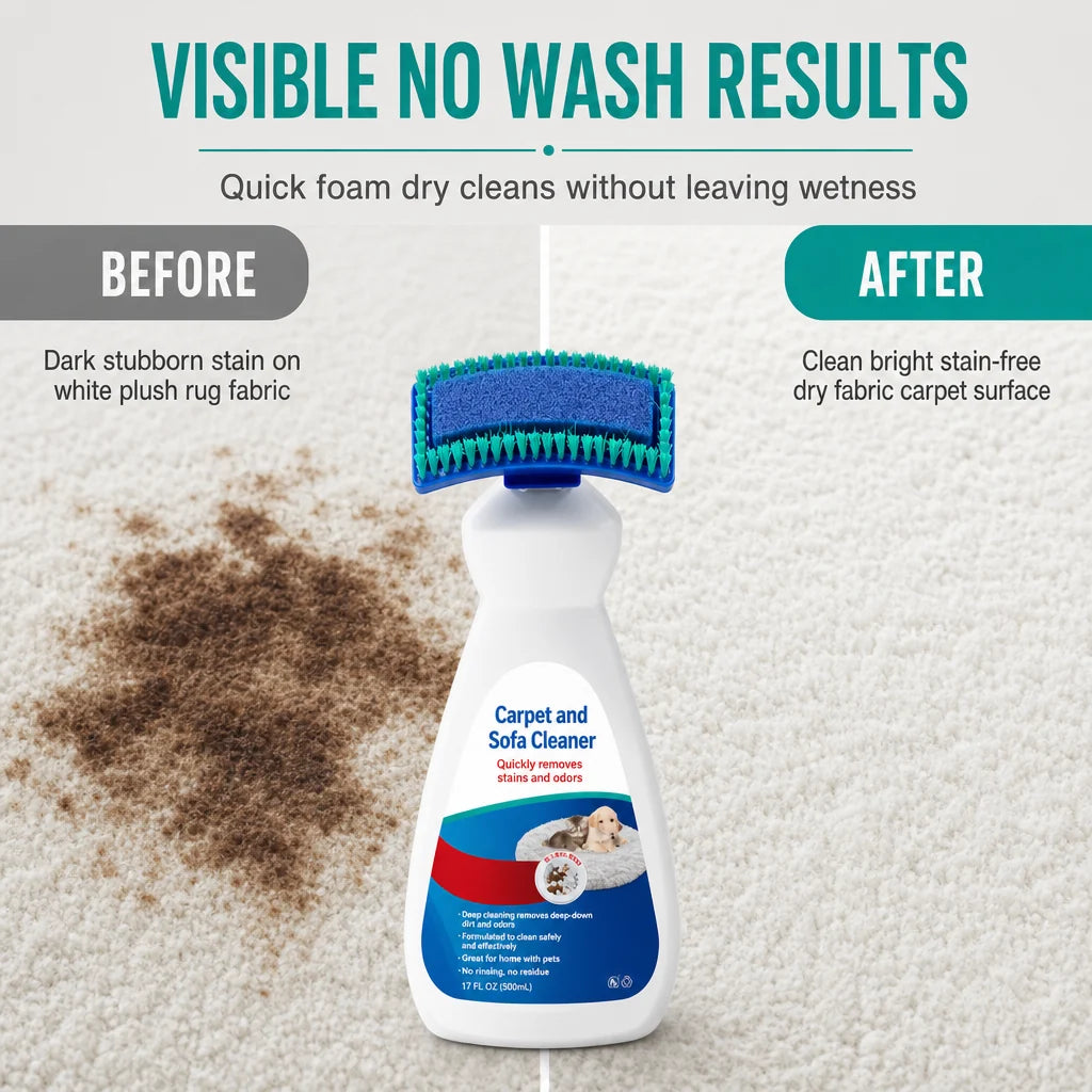 ✨ Waterless Fabric & Carpet Cleaner – Easy, No-Rinse Cleaning for Upholstery