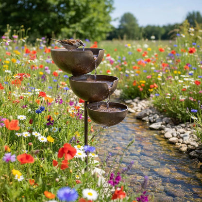 LAST DAY 70%OFF 🌧️ Rain Catcher Self-Filling Bird Bath 🐦 Weatherproof Outdoor Garden Bird Water Bowl