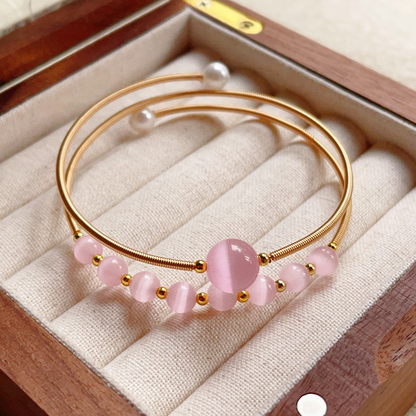 ✨ Cat’s Eye Bracelet – Elegant, Shimmering Beaded Jewelry