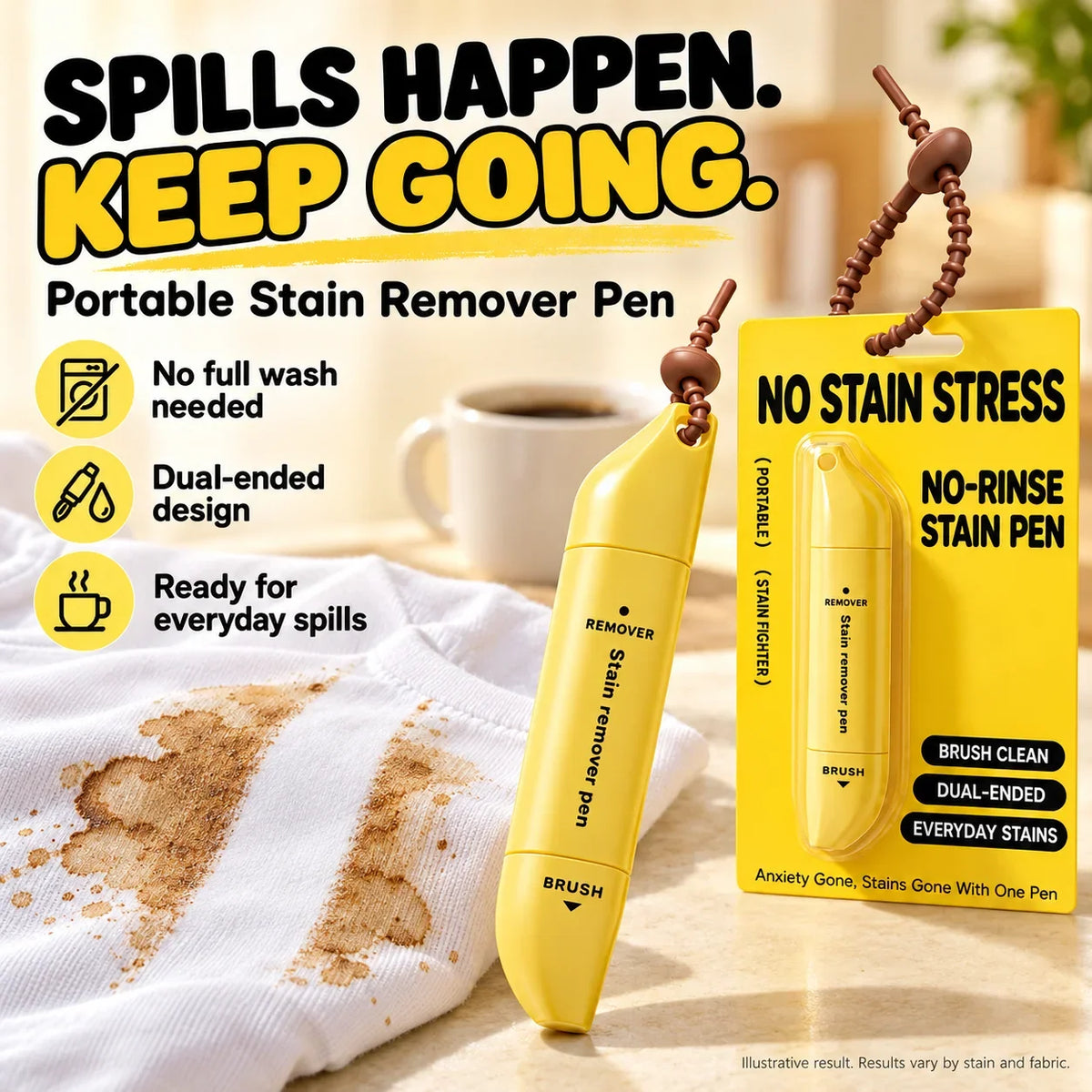 ✨ Dual-Head Stain Remover Pen – Portable, Waterless & Easy to Use