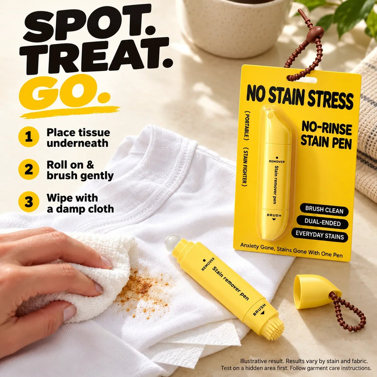 ✨ Dual-Head Stain Remover Pen – Portable, Waterless & Easy to Use