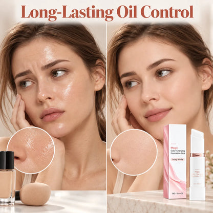 💖 Magic Color-Changing Foundation Stick – Natural Glow & Easy, Blendable Coverage