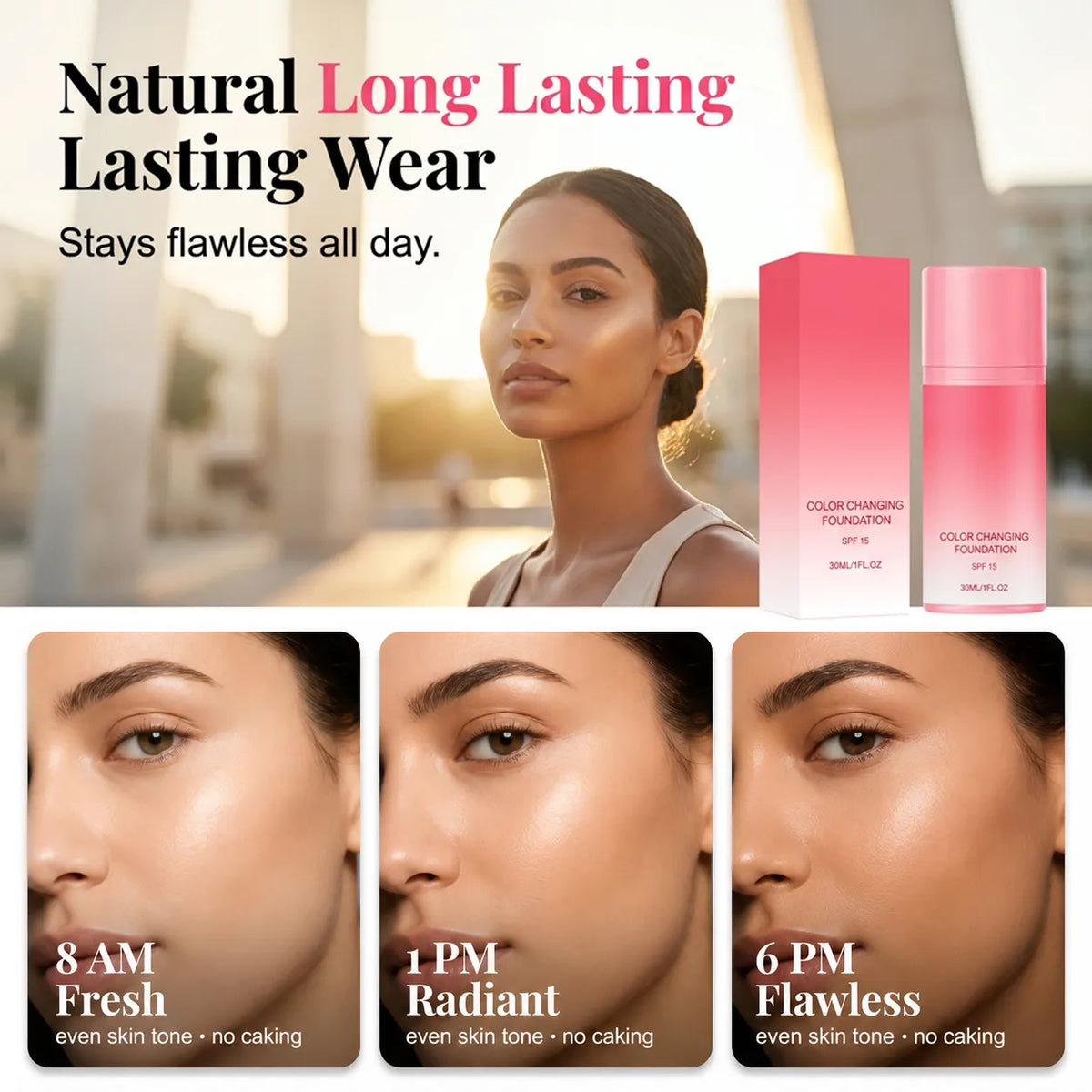 ✨ Color-Changing Foundation Balm – Natural Glow, Lightweight Coverage & Easy Blending