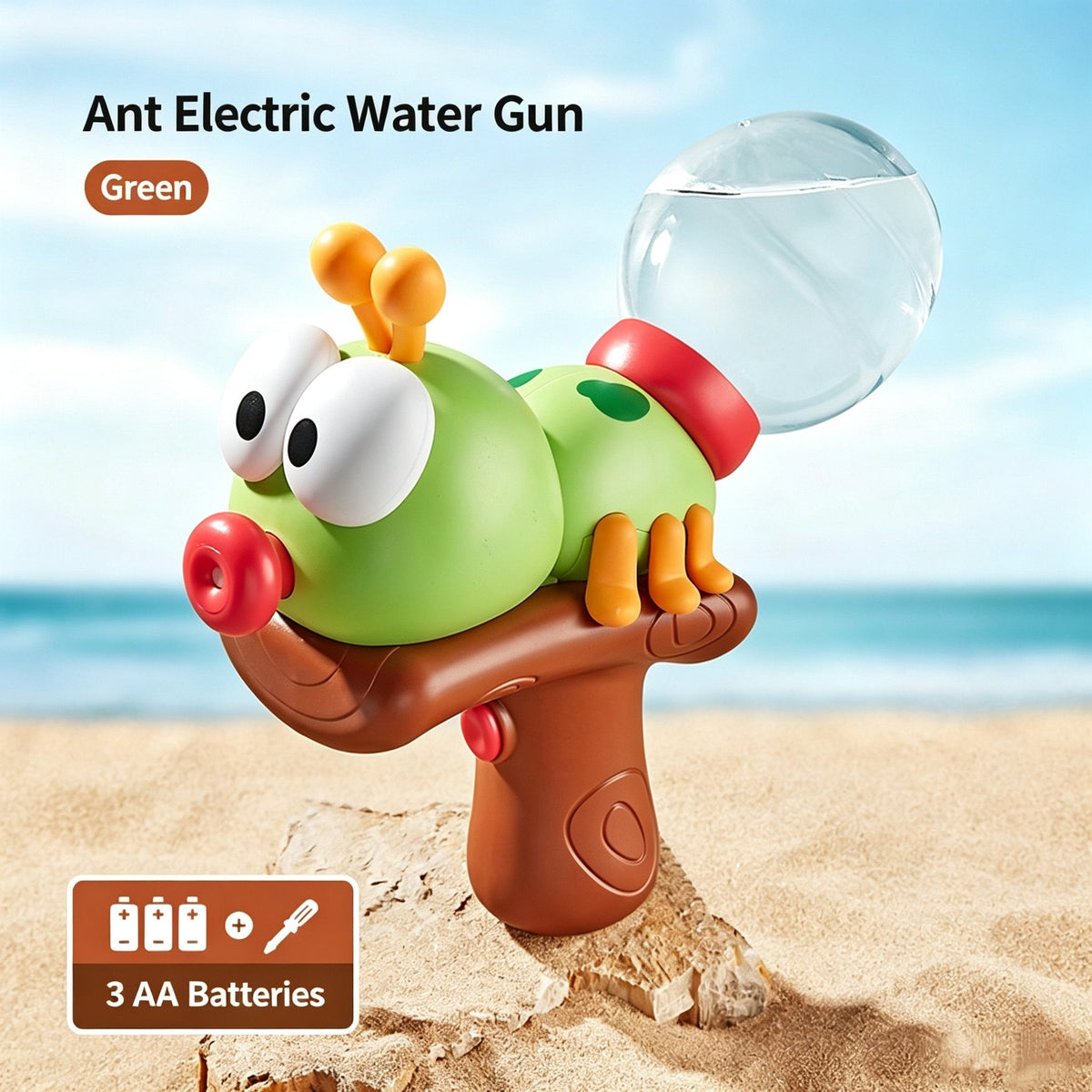 🎉Cute boys and girls playing in the water with ant-shaped electric press water guns, beach water fights, pool fun, and children’s water guns for drifting